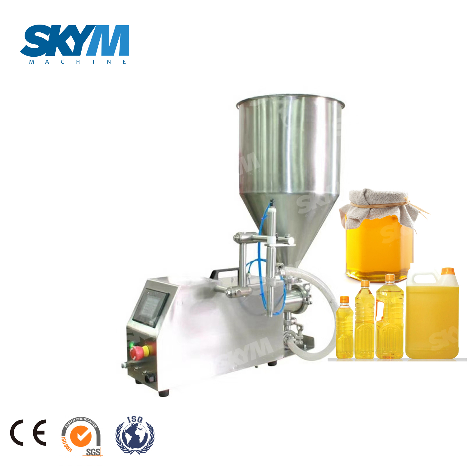 Máquina de enchimento semi-automática para óleo comestível manual / mel / recipientes de plástico de vidro