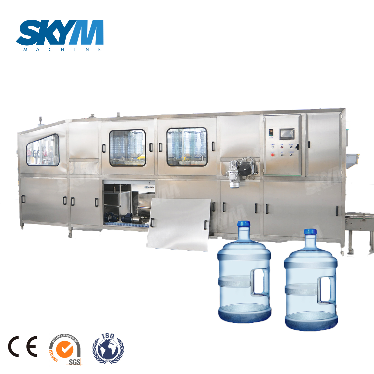 Máquina automática de tampa e lavagem de garrafas de água de plástico de 5 galões